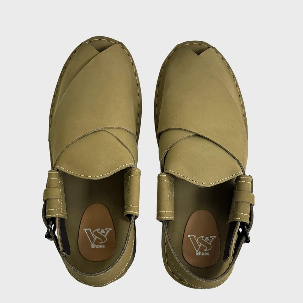 Premium Peshawari Chappal – Olive Brown